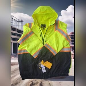 Axcent Safety Wear Class 3 Contrast Tape Bomber Jacket Sz L NEW